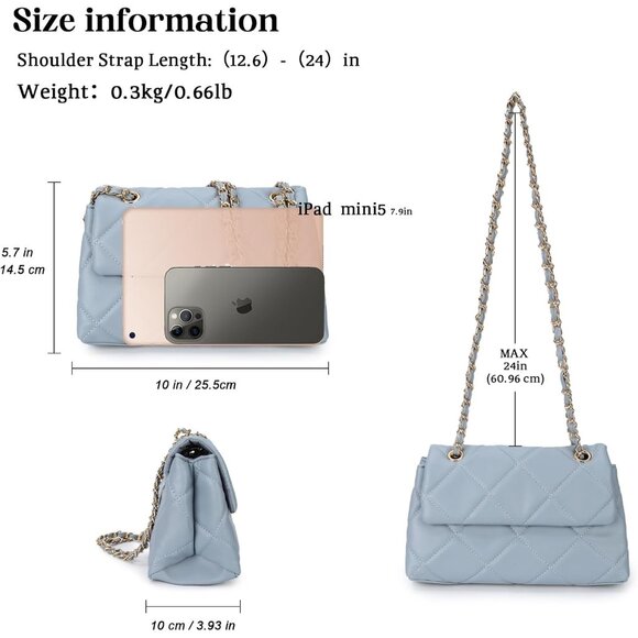 Gladdon Women's Blue Small Ladies Trendy Clutch Purses Cute Designer Hand-Bag - Picture 2 of 6